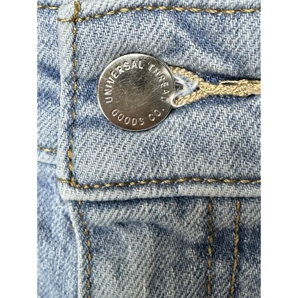 Women's High-Rise Wide Leg Jeans Universal Thread Light Wash 14R Raw Hem Grunge - Picture 4 of 16